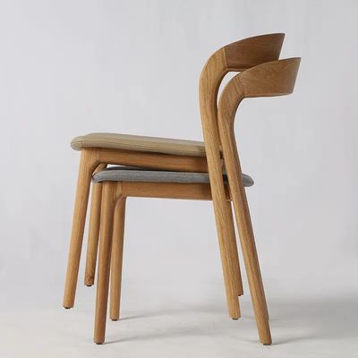 Wohnzimmer Möbel Esszessel Eichenholz Design Moderne nordische Stil Schlafzimmer Weiße Stühle für die Küche Pu Leder Holz