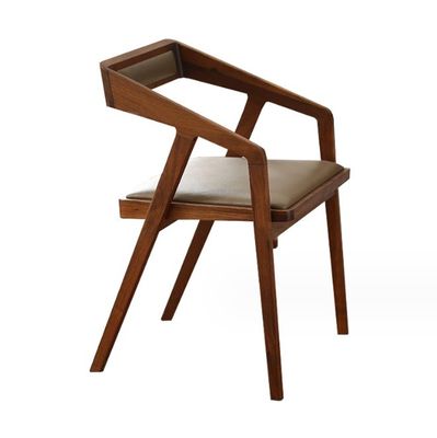 Hausmöbel Modernes nordisches Design Holz Esszimmerstuhl mit Massivholz und PU-Leder