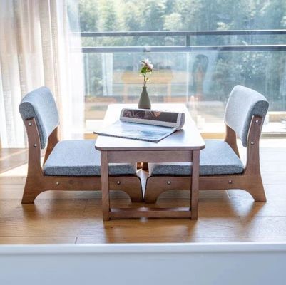 Postverpackung Japanischer Stil Tatami Holz Fußloser Boden Tee-Stuhl Massivholz mit Rückenstütze