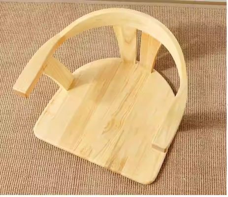 Massivholz Wohnzimmermöbel Japanischer Tatami-Bodenstuhl mit Rückenstütze und ohne Rückenlehne