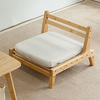 Japanische Tatami Holz Fußlose Boden Tee-Stuhl mit Rückenunterstützung OEM/ODM JA