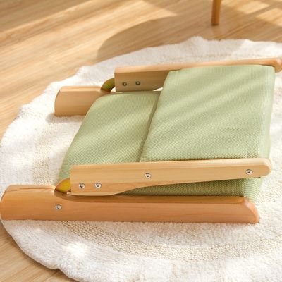 Moderner Wohnzimmerstuhl japanischer Tatami Holz Fußloser Boden Teestuhl mit Rückenstütze