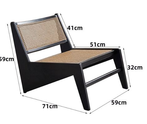 Wohnzimmerstuhl Design Klassischer Rattanstuhl aus massivem Holz für Nordische Lounge und zeitgenössische Möbel