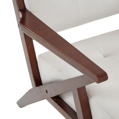 Wohnzimmerstuhl mit Stoff-Bedeckungsmaterial Modernes Massivholz-Einfachsofa