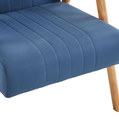 Wabi-Sabi Design Stil Stoff Polstered Massivholz Freizeitlounge Holzsofa Stuhl für Wohnzimmer