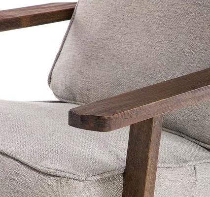 Stoffpolsterter Massivholzstuhl Nitrolacquer Finish Freizeitstuhl für das Wohnzimmer
