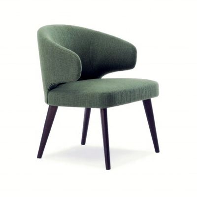 OEM Ja Esszimmer Holzbeine Samt Sessel Einzelsitz Flügel Rückenlehne Esszimmer für Luxusrestaurants Möbel