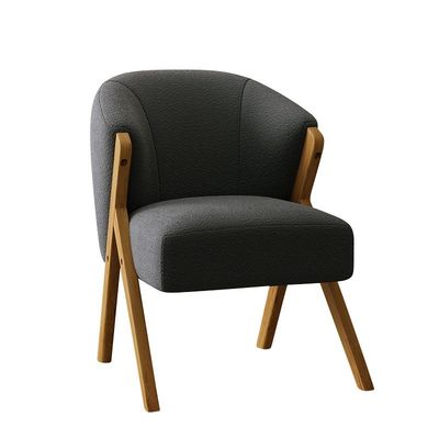 Moderne nordische Holzstühle robuste Asche Massivholzrahmen für Hoteldesign Samt Lammwolle Holzsofa Stühle