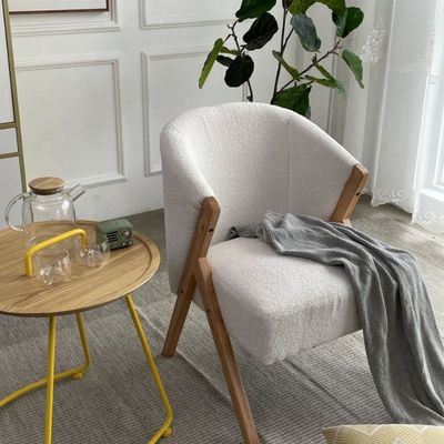 Komfortable moderne Luxus Samt Weiches Sofa Wohnzimmer Wohnzimmer Massivholz Faul Polster weißer Stuhl zum Essen Stuhl
