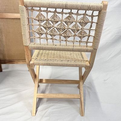 Klassische Gewebte Seilseile Nordic Lounge-Stuhl mit individuellen Designs Massivholz
