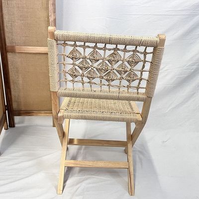 Klassische Gewebte Seilseile Nordic Lounge-Stuhl mit individuellen Designs Massivholz