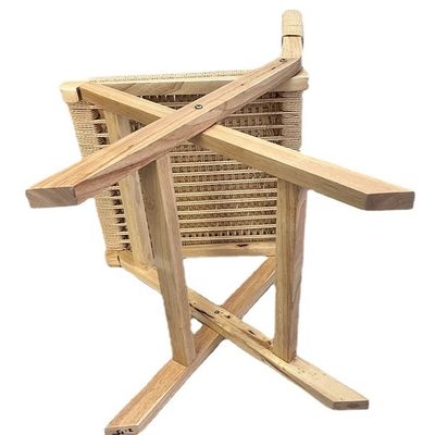 Klassische Gewebte Seilseile Nordic Lounge-Stuhl mit individuellen Designs Massivholz