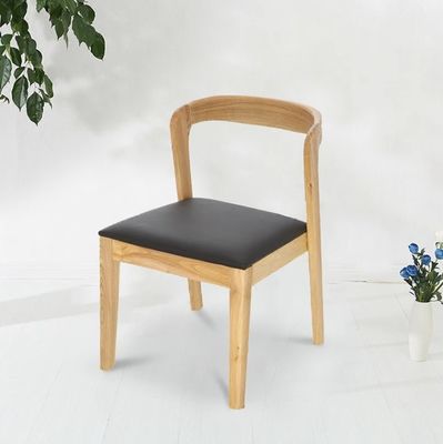 Moderne Nordische Design Massivholz PU Leder Esszimmerstuhl mit Nitrolacquer Oberfläche und Postverpackung