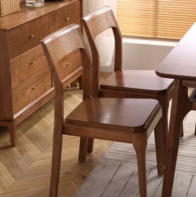 Klassischer, moderner Stil Braun Massivholz Esszessel für Restaurantsitze in Braun