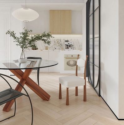 Home Möbel Modernes Design Weiches Sitz Holz Lammwolle Esszimmer Stuhl Für Wohnzimmer und Hotel