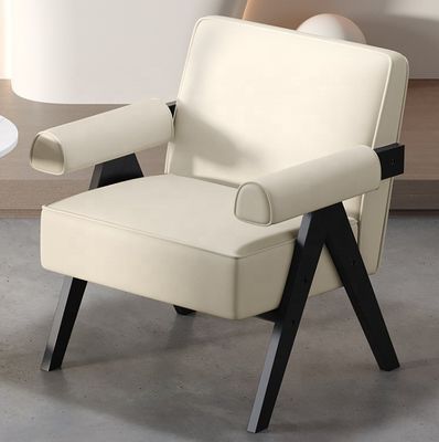 Moderne Wohnzimmermöbel Moderne Massivholzrahmen Stoff Leder Optional Einzelholzsofa Stuhl W70*D70*H80CM
