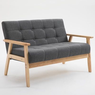 Weicher Sitz Stuhl Für Wohnung Wohnzimmer und Hotel Massivholz Stoff Holzsofa Stuhl mit modernem Design