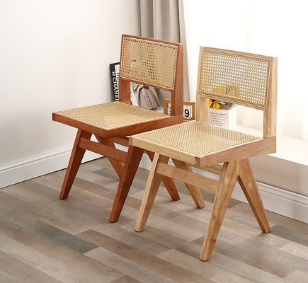 Kautschukholz Weichsitz Modernes Design Holz Rattan Esszimmer Stuhl für Wohnzimmer und Hotel