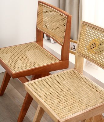 Kautschukholz Weichsitz Modernes Design Holz Rattan Esszimmer Stuhl für Wohnzimmer und Hotel