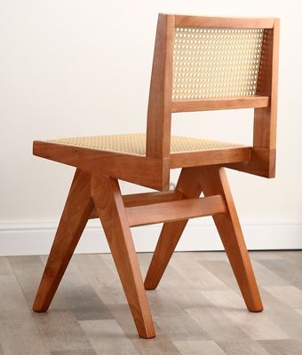 Kautschukholz Weichsitz Modernes Design Holz Rattan Esszimmer Stuhl für Wohnzimmer und Hotel