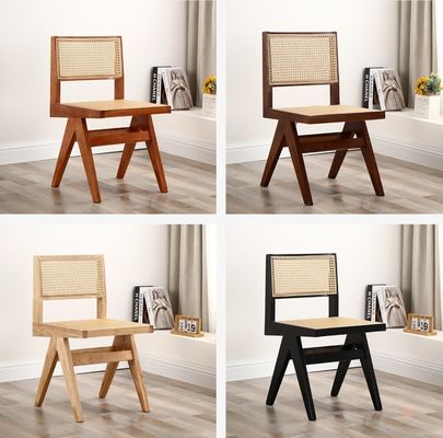 Kautschukholz Weichsitz Modernes Design Holz Rattan Esszimmer Stuhl für Wohnzimmer und Hotel