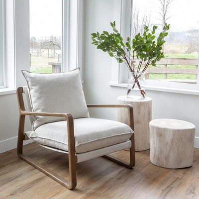 Moderne Holz-Lounge-Sessel in natürlicher/Walnussfarbe für Wohnzimmerdekoration