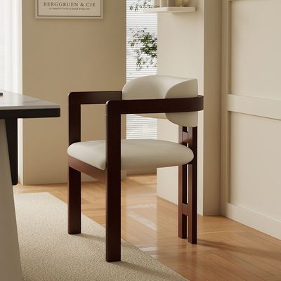 Wohnzimmerstuhl Holzstühle Modernes Musterdesign Weiches Sitzwerk Samt Lammwolle Esszimmer zum Verpacken von Post