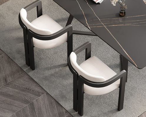 Wohnzimmerstuhl Holzstühle Modernes Musterdesign Weiches Sitzwerk Samt Lammwolle Esszimmer zum Verpacken von Post