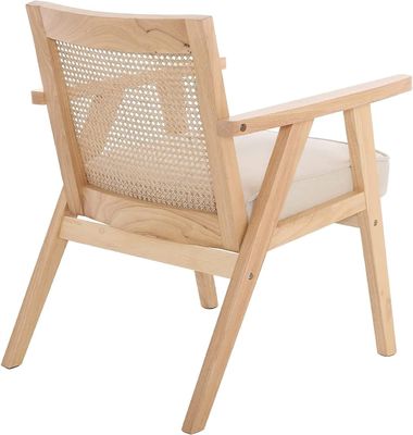 Holzstühle für Wohnzimmer und Hotel Modernes Design Weiches Sitz Massivholz Rattan Esszimmerstuhl