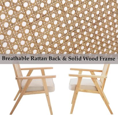 Holzstühle für Wohnzimmer und Hotel Modernes Design Weiches Sitz Massivholz Rattan Esszimmerstuhl