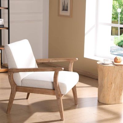 Wohnzimmer und Hotel Sofa aus Massivholz aus Holz Stuhl W69*D76*H79CM mit Weichsitz Modernes Design Ein Sitz
