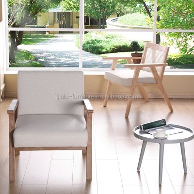 Wohnzimmer und Hotel Sofa aus Massivholz aus Holz Stuhl W69*D76*H79CM mit Weichsitz Modernes Design Ein Sitz