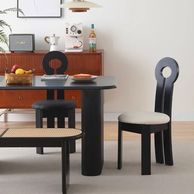 Hotelrestaurant Möbel Komfortable Massivholz Esszessel mit Stoffkissen W40*D47*H90CM