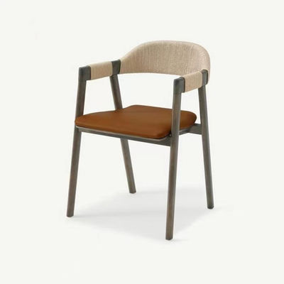 Bürogebäude Esszimmerstuhl mit gewebtem Kabel und lackierten Oberfläche in Vintage-Holzdesign