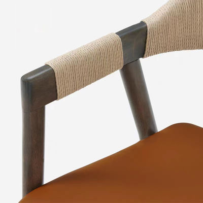 Bürogebäude Esszimmerstuhl mit gewebtem Kabel und lackierten Oberfläche in Vintage-Holzdesign