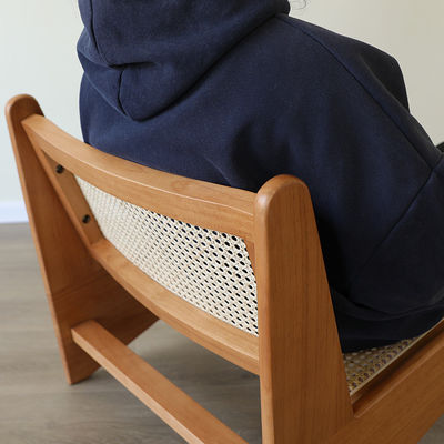 Kautschukholzrahmen im nordischen Stil Freizeitstuhl für Wohnzimmer Holzloungestuhl