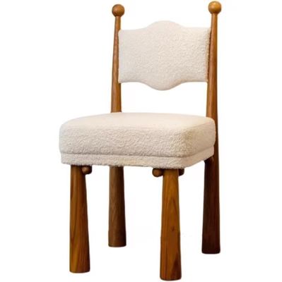Französisch-Nordisch Design Moderne Massivholz Ein-Sitz-Lammwolle Esszimmer Holzstühle