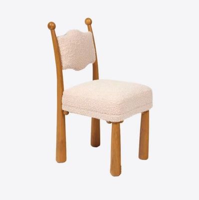 Französisch-Nordisch Design Moderne Massivholz Ein-Sitz-Lammwolle Esszimmer Holzstühle