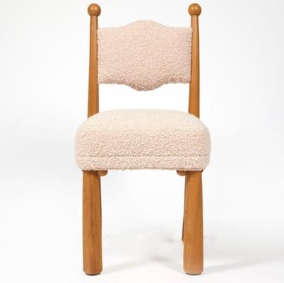 Französisch-Nordisch Design Moderne Massivholz Ein-Sitz-Lammwolle Esszimmer Holzstühle