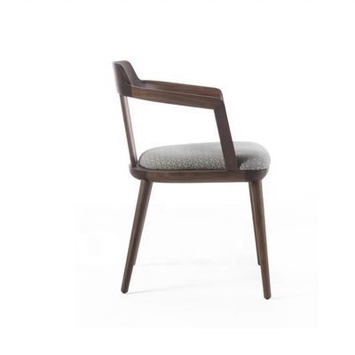 Indoor Canteen Esszessel aus Massivholz mit Sitzkissen und modernem Design Walnussfarben Sessel