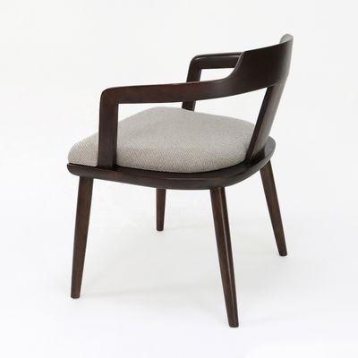 Indoor Canteen Esszessel aus Massivholz mit Sitzkissen und modernem Design Walnussfarben Sessel