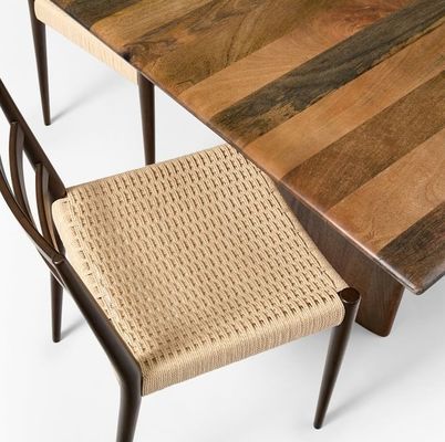 Massivholzrahmen kundenspezifische Designs Vintage Hotel Gewebter Schnur Esszessel Für Veranstaltungen