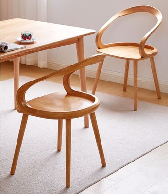 Möbel für Restaurants Moderne Massivholz-Esstuhl mit Cerise-Finiche und nordischem Design