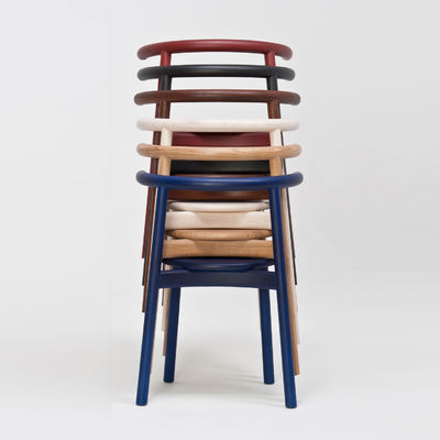 Zuhause Möbel Nordischer Wohnzimmer Massivholz Esszessel mit Rückenlehne und Nitrolacke