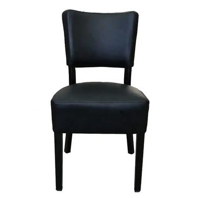 Walnuss-PU-Lederpolsterter Esszessel für Cafés Restaurants und Hotelveranstaltungen