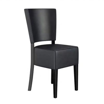 Walnuss-PU-Lederpolsterter Esszessel für Cafés Restaurants und Hotelveranstaltungen