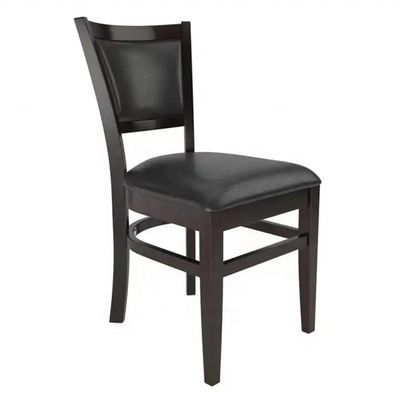 Walnuss-PU-Lederpolsterter Esszessel für Cafés Restaurants und Hotelveranstaltungen