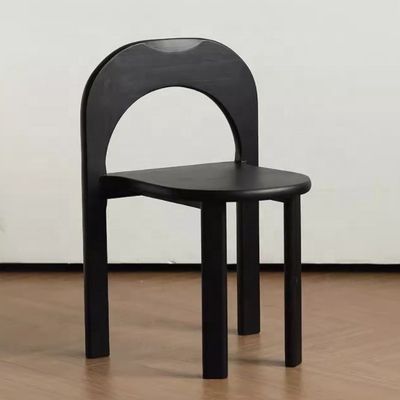Massive schwarze Holzbein Speisestuhl mit klassischem Stil U-förmiger Rückenlehne und Lift Stuhl Stil
