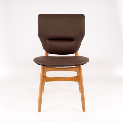 Moderne Esszimmermöbel Polsterlederholz Stuhl in traditionellem Design und individueller Farbe