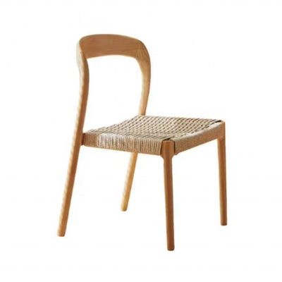 Bürostuhl mit traditionellem Esszimmerstuhl mit Seilgewebtem Sitz und Massivholz